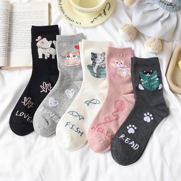 Socken Mit Cartoon-Katzen