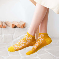 Atmungsaktive Florale Jacquard-Socken