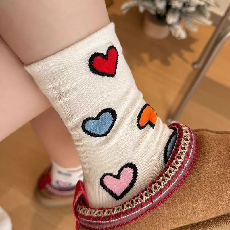 Lässige Socken Mit Herz-Print