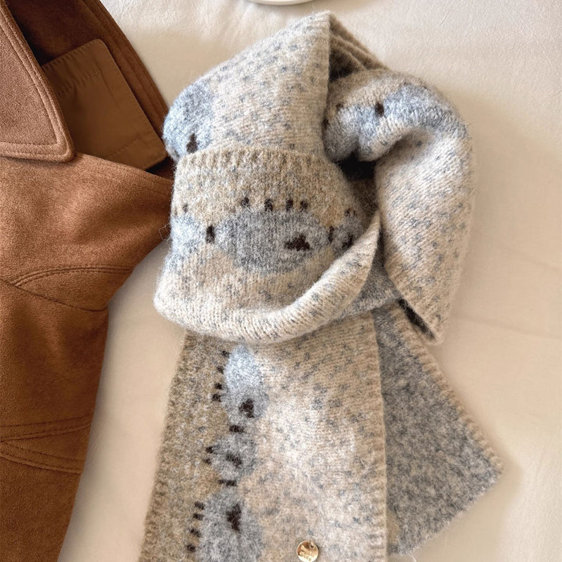 Warmer Schal Mit Schafsmuster