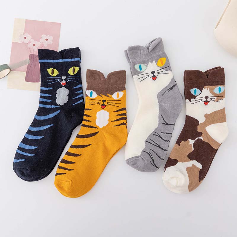 Lässige Socken Mit Katzenmuster