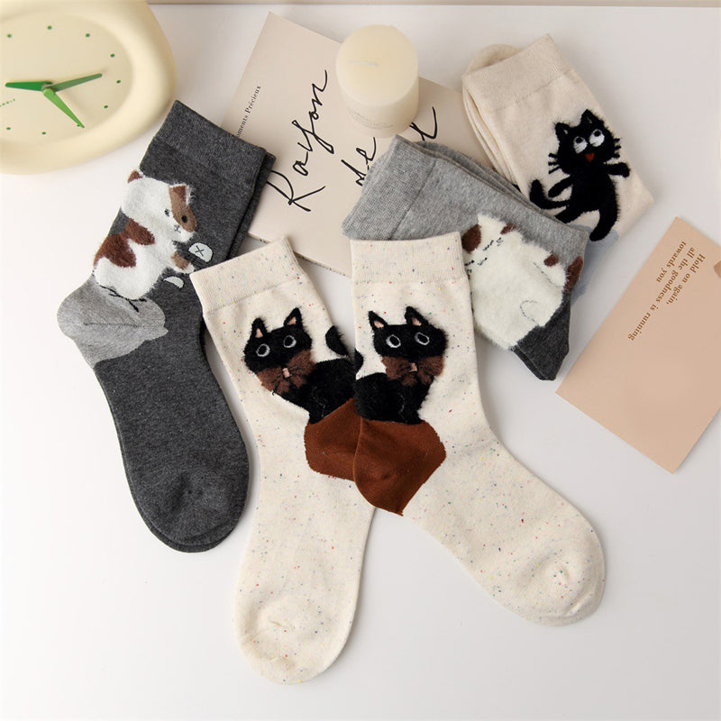 Lässige Socken Mit Katzenmuster