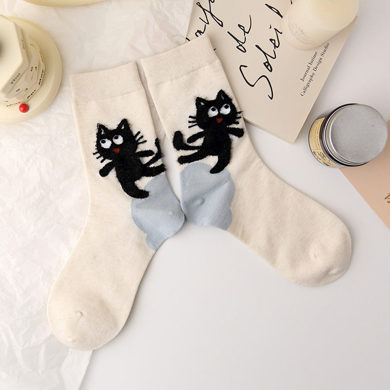 Lässige Socken Mit Katzenmuster