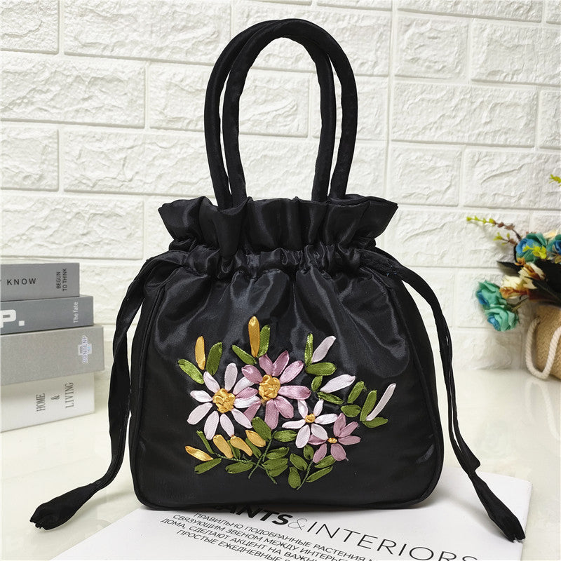 Vintage Tasche Mit Blumenstickerei