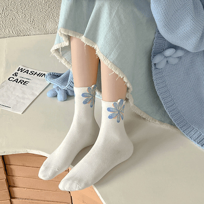 Lässige Socken Mit Blumenmuster