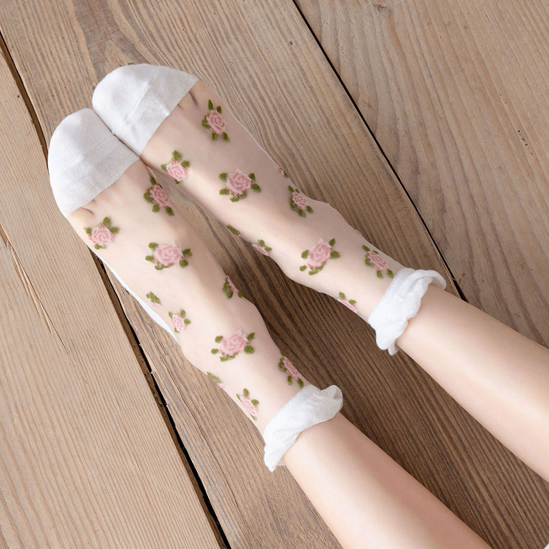 Atmungsaktive Blumensocken