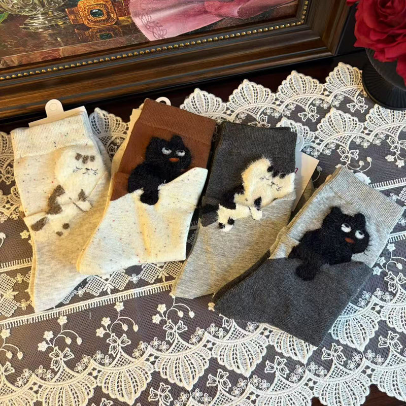 Socken Mit Cartoon-Katze
