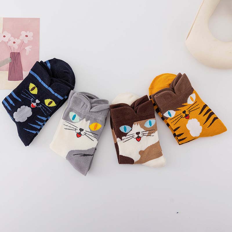 Lässige Socken Mit Katzenmuster