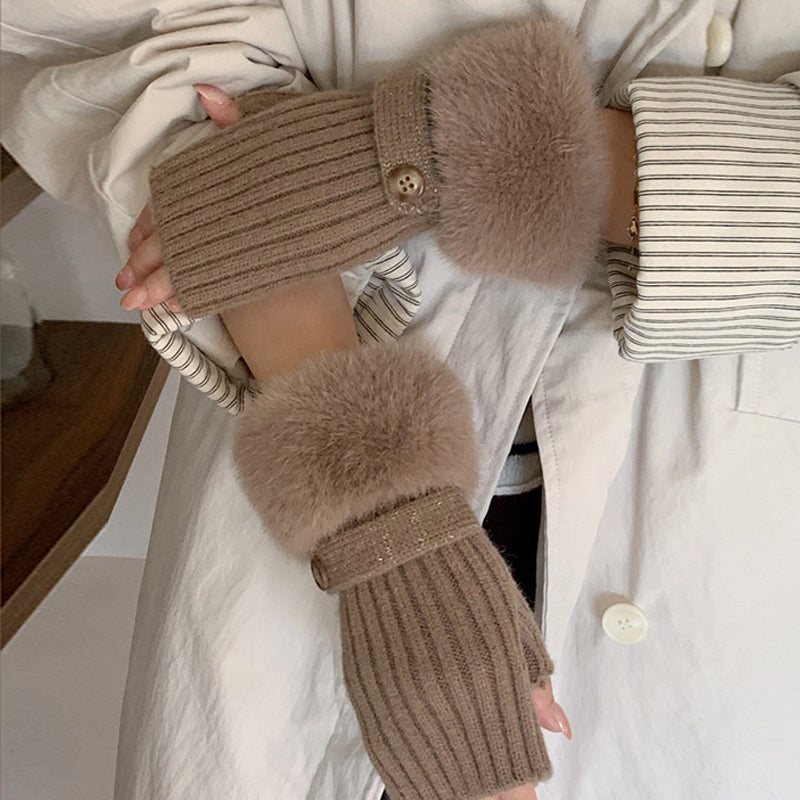 Einfarbige Warme Handschuhe