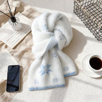 Warmer Schal Mit Schneeflockenmuster