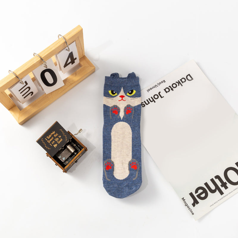 Socken Mit Cartoon-Katze