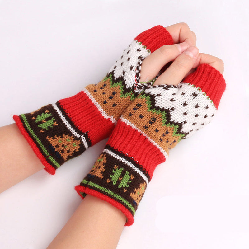 Gestrickte Weihnachtshandschuhe