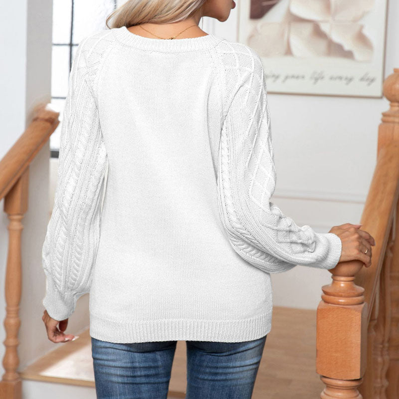 Lässiger Pullover Mit Zopfmuster