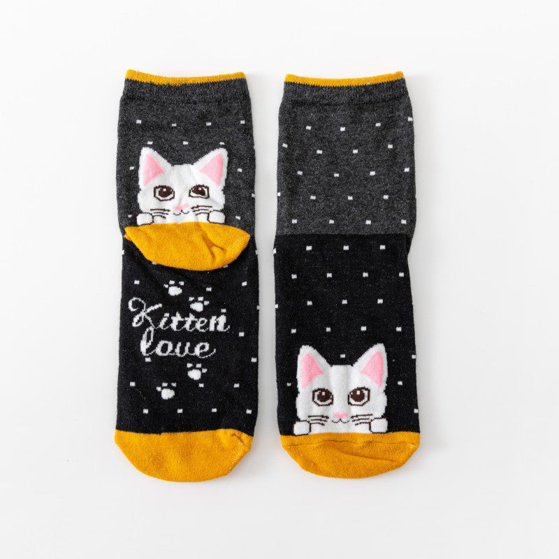 Socken Mit Cartoon-Katzen-Muster