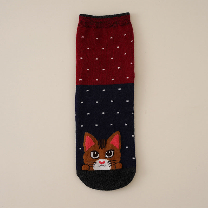 Socken Mit Cartoon-Katzen-Muster