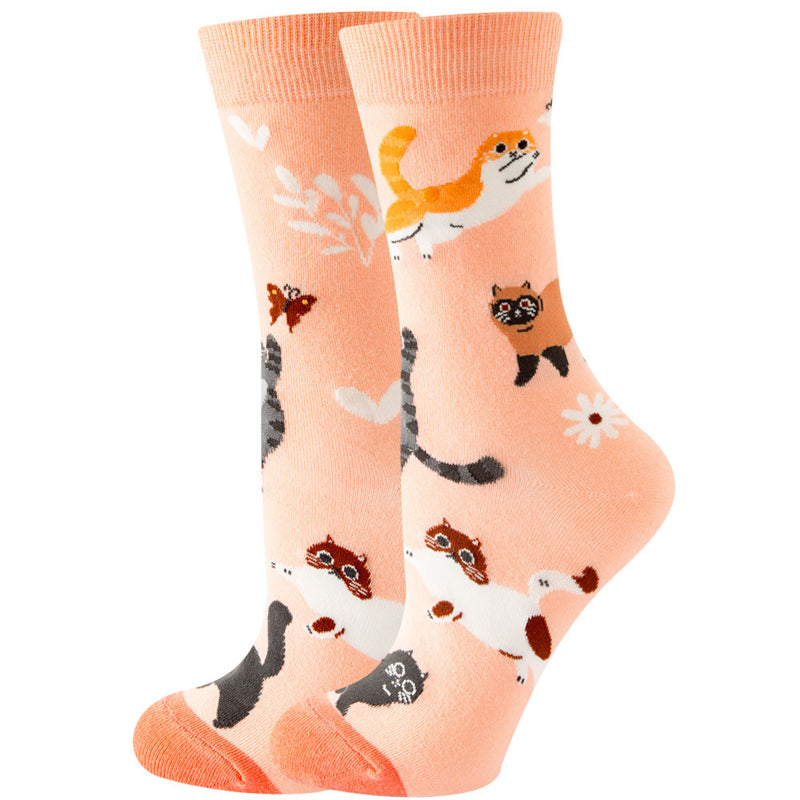 Lässige Socken Mit Katzenmuster