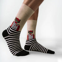 Kreative Socken Mit Katzenmuster