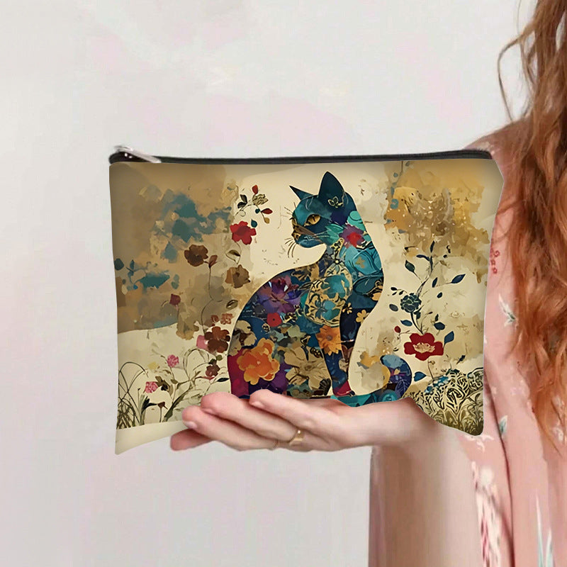 Vintage-Tasche Mit Katzenmuster