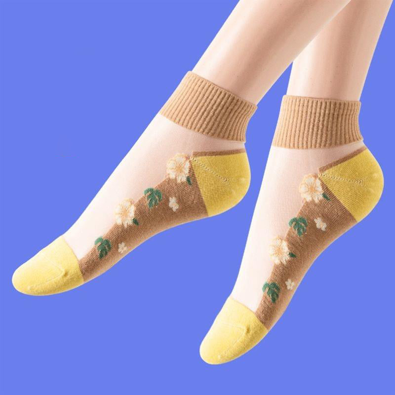 Atmungsaktive Socken Mit Blumenmuster