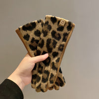 Warme Handschuhe Mit Leopardenmuster