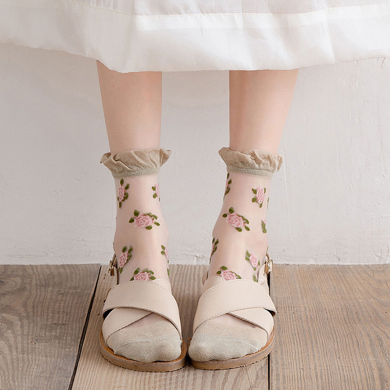 Atmungsaktive Blumensocken