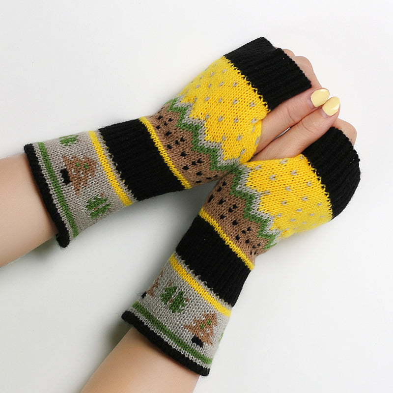 Gestrickte Weihnachtshandschuhe