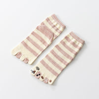 Lässige Gestreifte 5-Finger-Socken