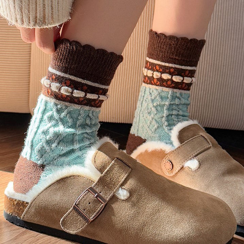 Warme Socken Mit Blumenmuster