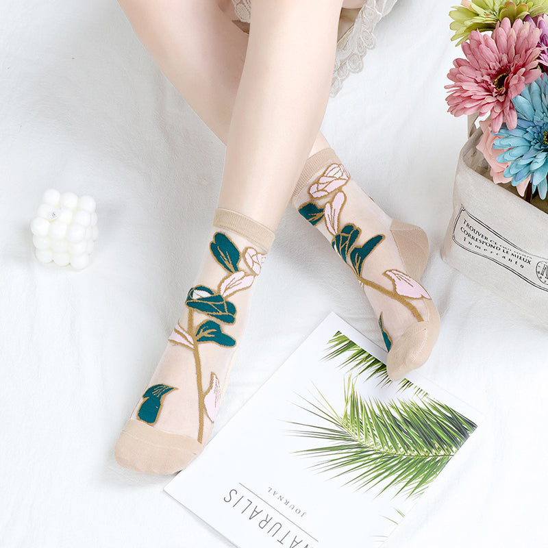 Atmungsaktive Blumensocken