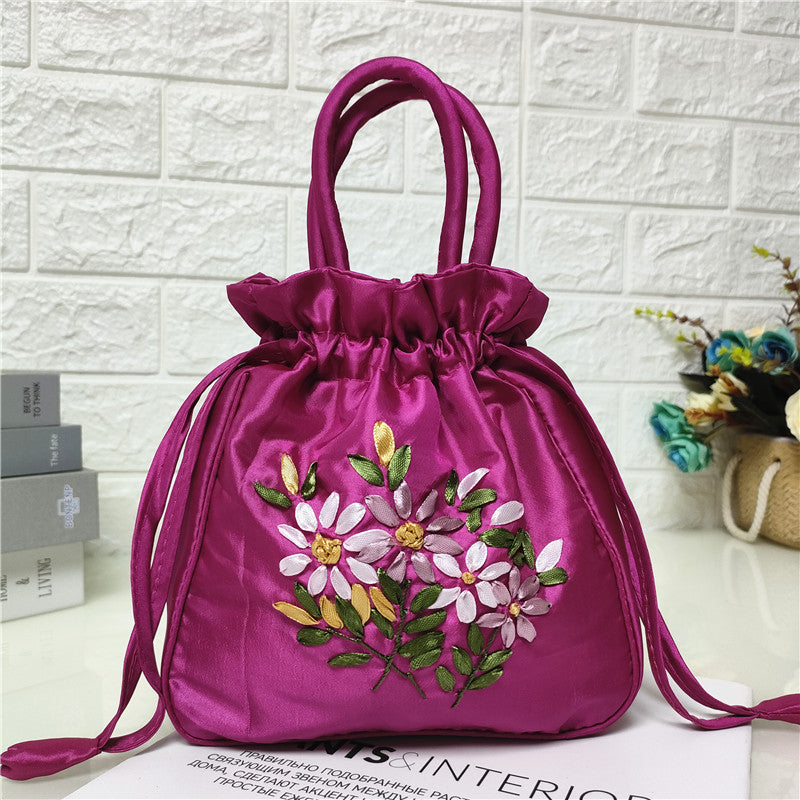 Vintage Tasche Mit Blumenstickerei