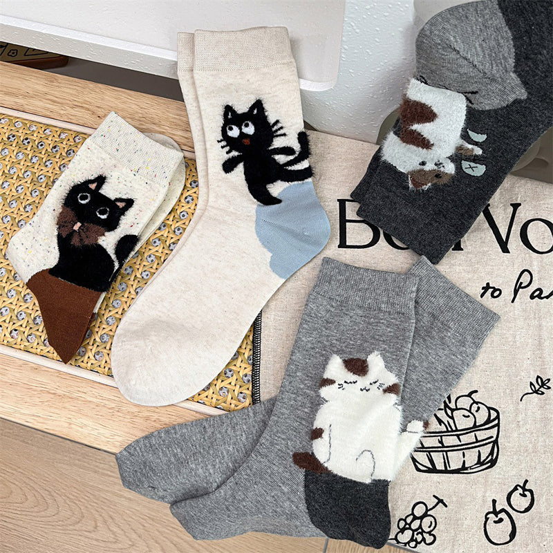 Lässige Socken Mit Katzenmuster