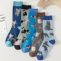 Vintage-Socken Mit Katzen-Print