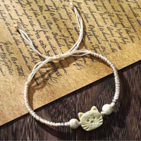 Geflochtenes Armband Mit Cartoon-Katze