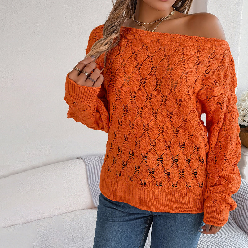 Lässiger Hohlstrickpullover