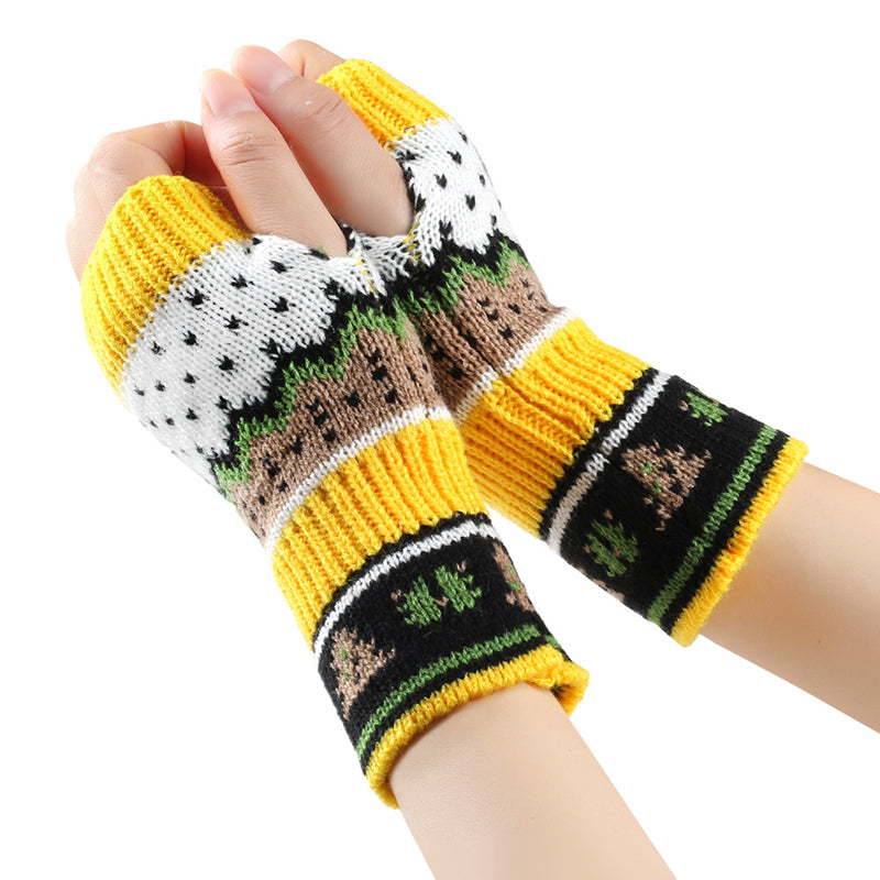Gestrickte Weihnachtshandschuhe
