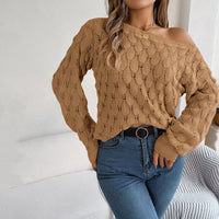 Lässiger Hohlstrickpullover