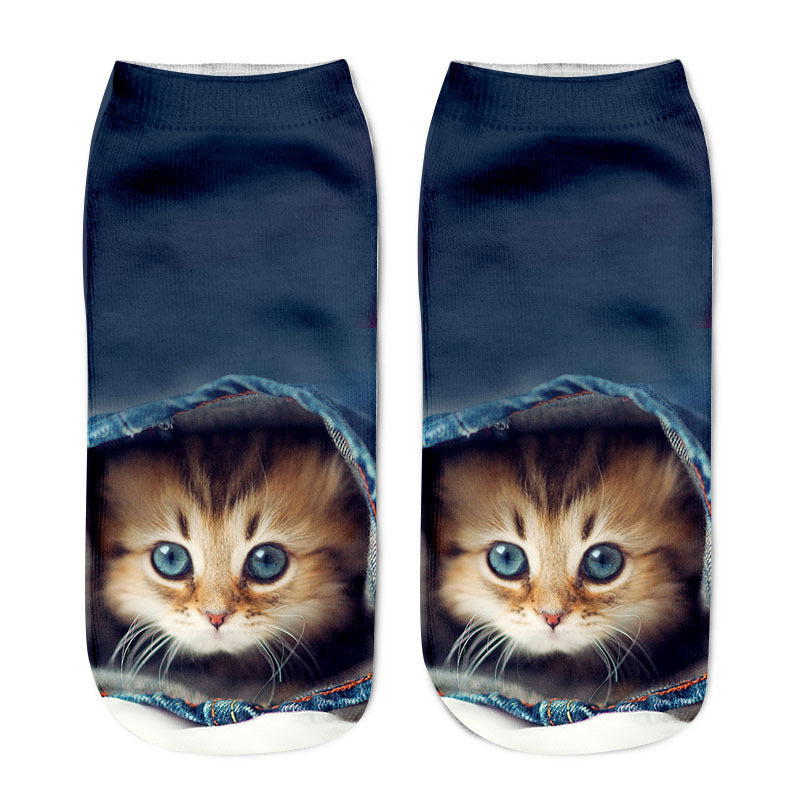 Kreative Socken Mit Katzenprint