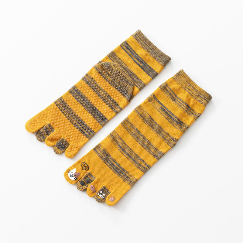 Lässige Gestreifte 5-Finger-Socken