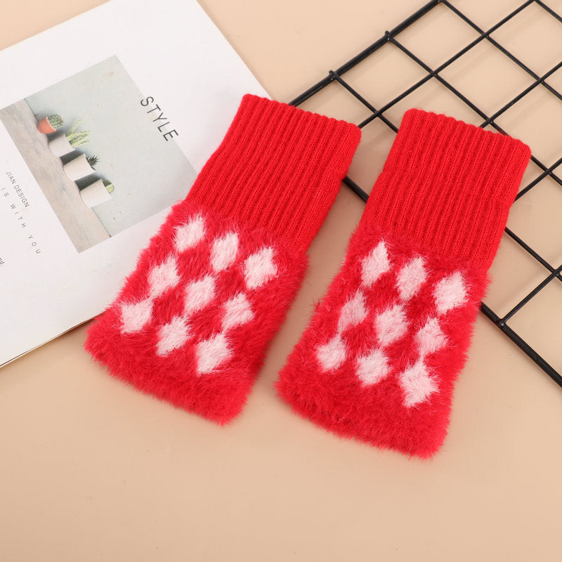 Warme Plüschhandschuhe