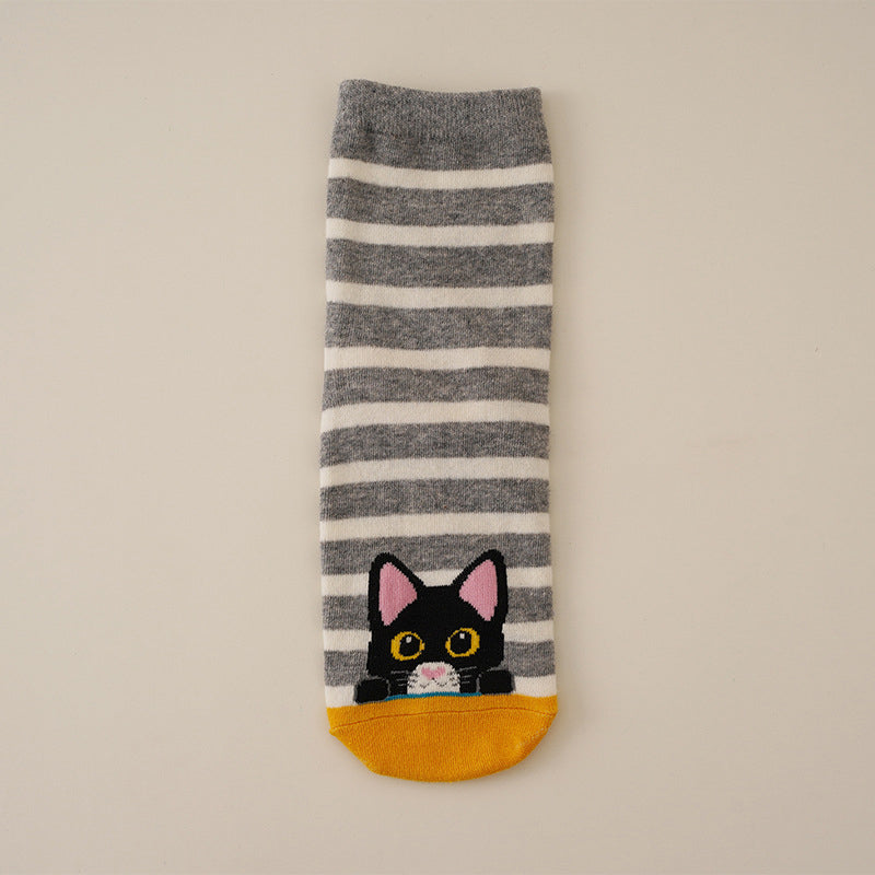 Socken Mit Cartoon-Katzen-Muster