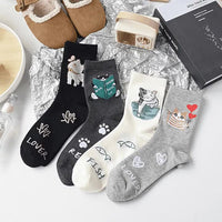 Socken Mit Cartoon-Katzen