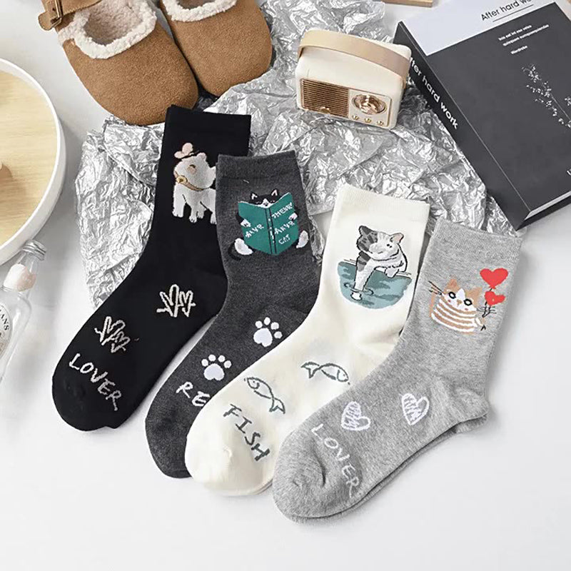 Socken Mit Cartoon-Katzen