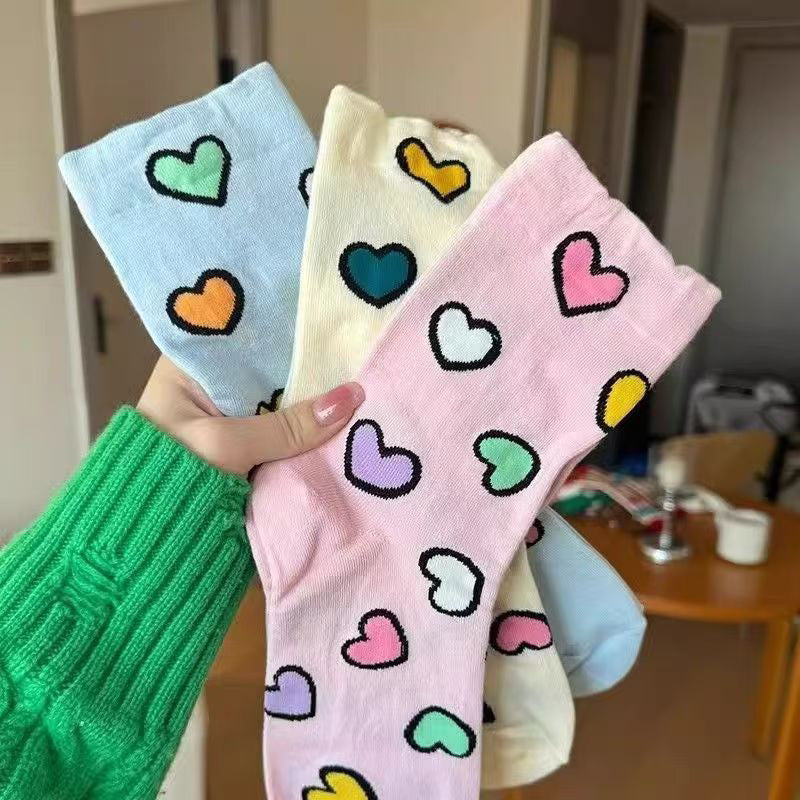 Lässige Socken Mit Herz-Print