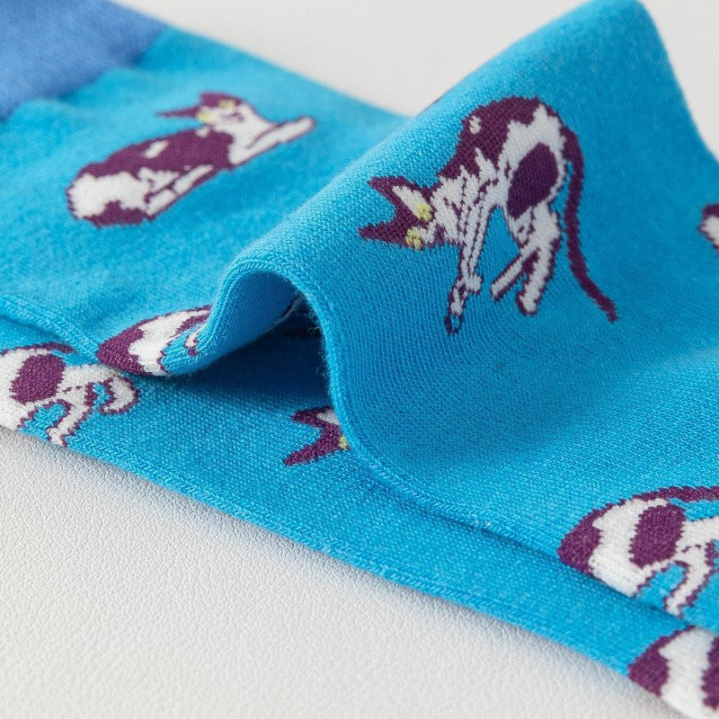 Vintage-Socken Mit Katzen-Print