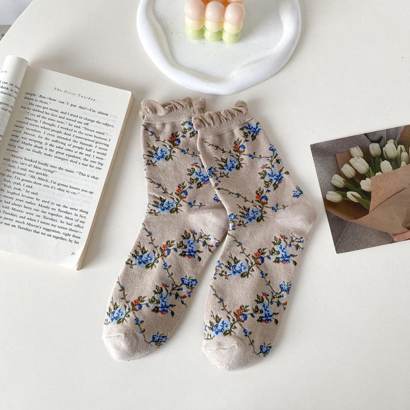 Vintage-Socken Mit Blumenmuster