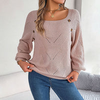 Lässiger Einfarbiger Strickpullover