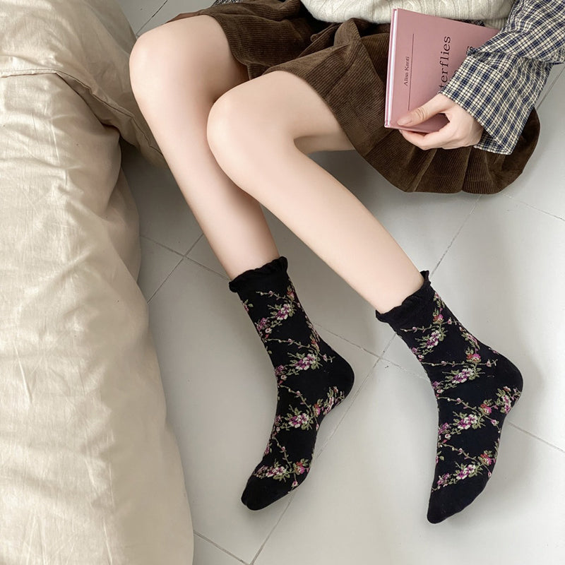 Vintage-Socken Mit Blumenmuster
