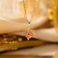 Halskette Mit Ahornblatt-Anhänger