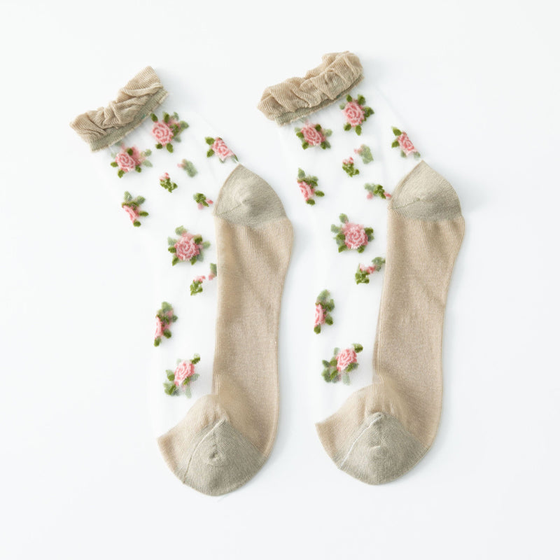Atmungsaktive Blumensocken