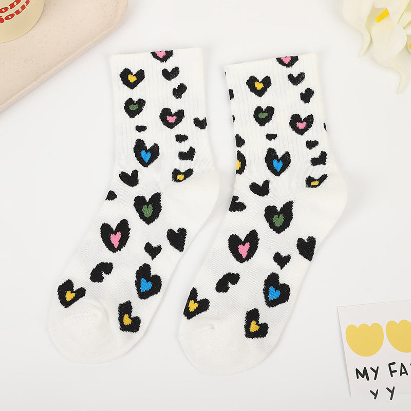 Lässige Socken Mit Herz-Print